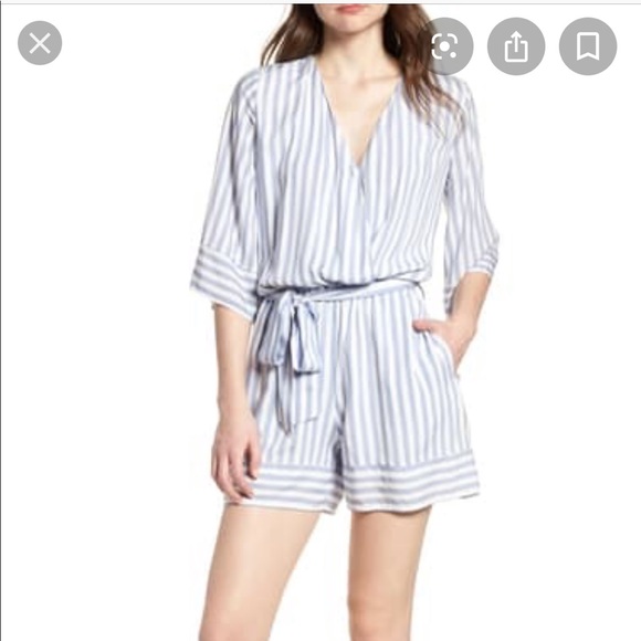 bishop + young Pants - NEW Bishop + Young blue stripe romper XS